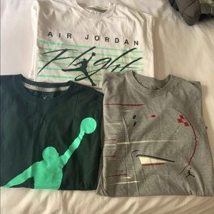 Three Jordan men’s t-shirts size large